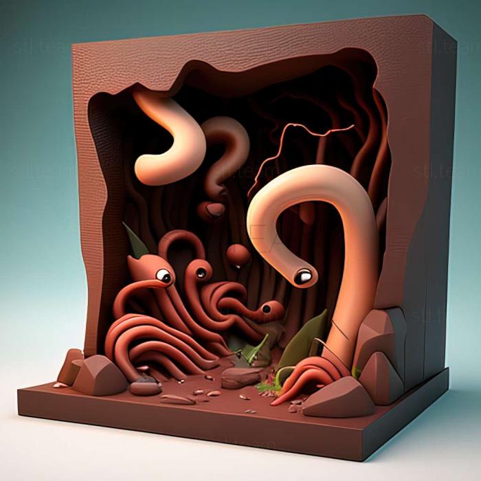 3D model Worms Battle Islands game (STL)